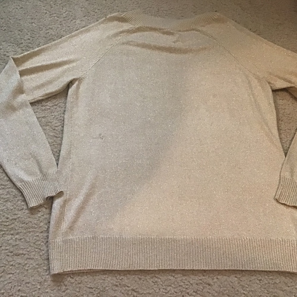 Jaclyn Smith Women’s Gold Metallic Sequins Sweater Party Winter Travel Sz Large - Picture 9 of 10
